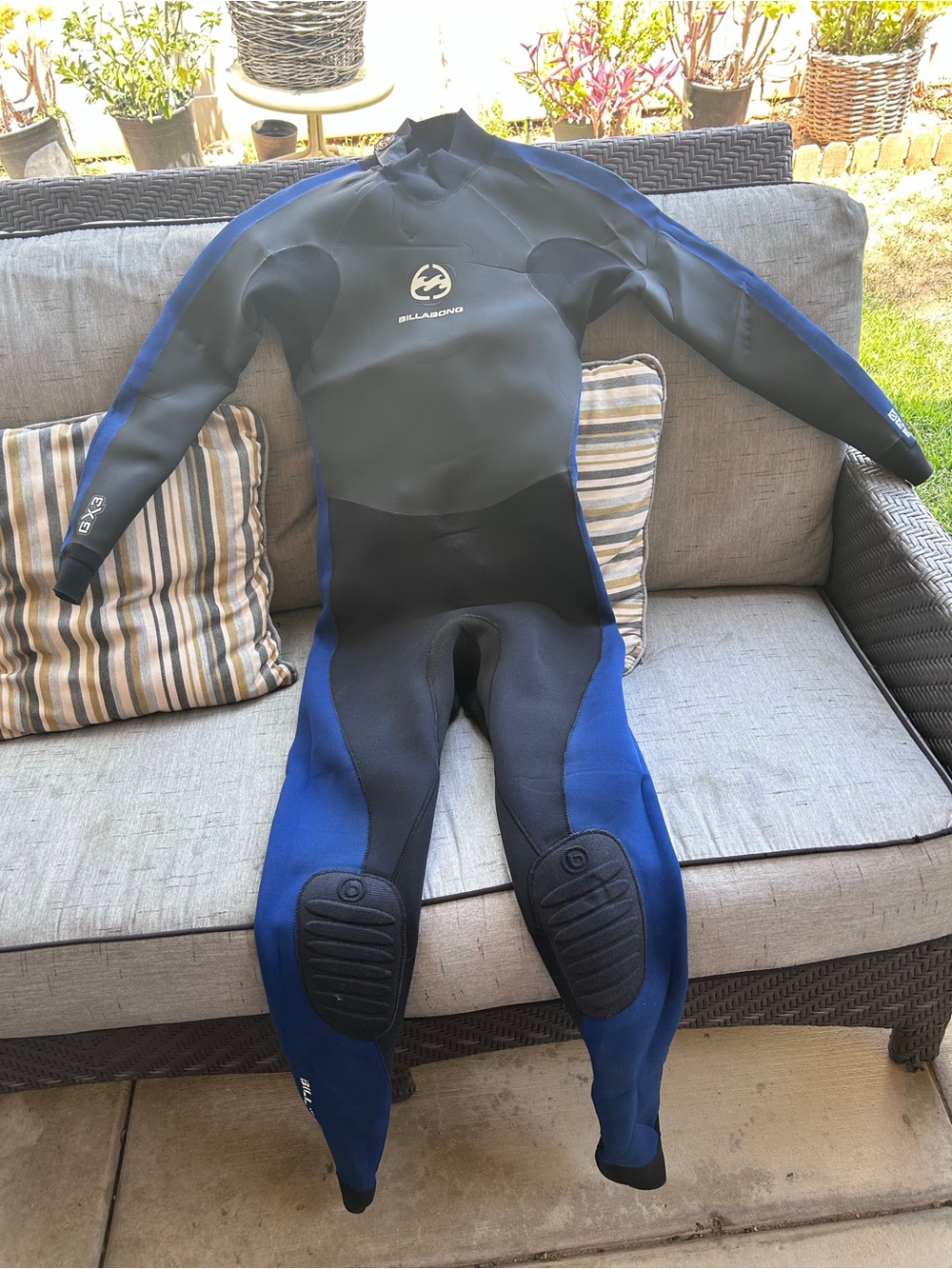 Billabong Men’s Black and Blue Full Wetsuit GX3 Rash Guard 3x2